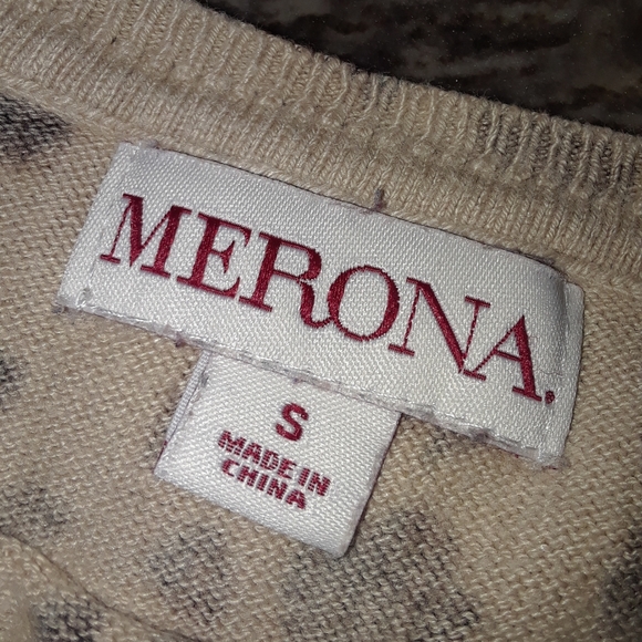 Cheetah Animal Leopard Knit cap sleeve sweater - Picture 5 of 6